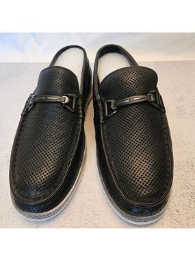 NIB Size 8 Men’s Black Leather Loafers with Dots, Snover